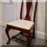 F54. Single cherry Queen Anne style side chair 41”h  